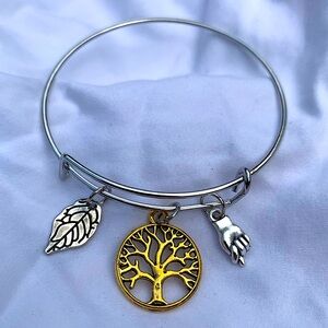 Brand New! Handmade! Adjustable Charm Bangle Bracelet!